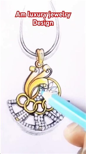 Antique jewelry / Gold Pendant🧿/Drawing a Pendant 💚/Jewellery Design 💎/ #shorts /#shortsfeed