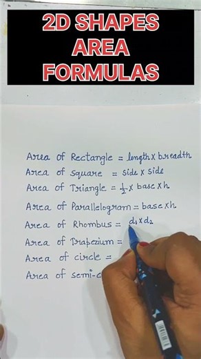 Top Area Formulas Every Student Must Know ✅ #ytshorts #shorts #maths #viral