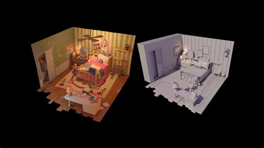 【maya教程】零基础学建模，maya基础入门制作风格化场景卧室建模