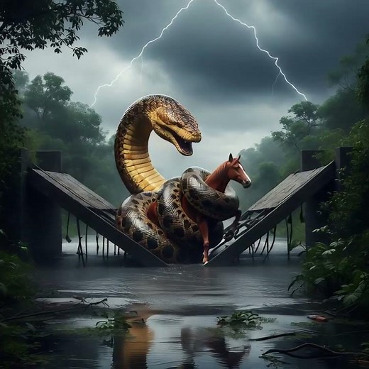 🐎 Anaconda vs Horse – The Struggle in the Floodplain