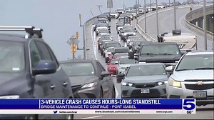 Bridge maintenance to continue after three-vehicle crash at Queen Isabella Causeway
