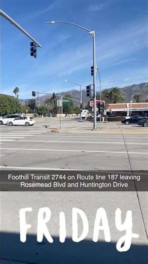 Video Shot of Foothill Transit 2744 on Route line 187 at Foothill Blvd and Santa Paula Ave