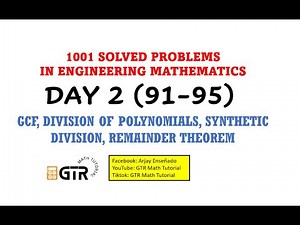1001 SOLVED PROBLEMS IN ENGINEERING MATHEMATICS | Day 2 (91-95)