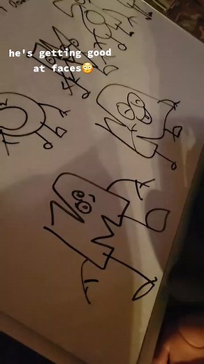 Autistic Kid Drawing Faces and Letters | Hyperlexia