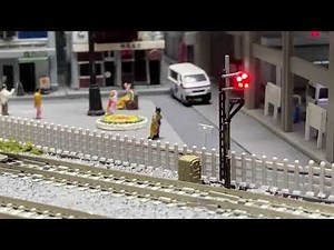 平井鉄道様ジオラマ・踏切近くの「特殊信号発光機」（回転形）の様子 (先行公開)