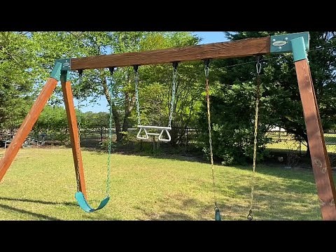 How to Anchor a Swing Set. Back Yard Jungle Gym. Simple Low Cost