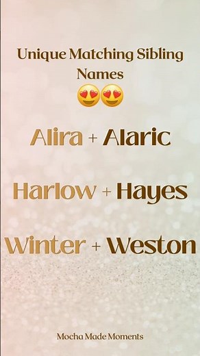 Cute Matching Sibling Names