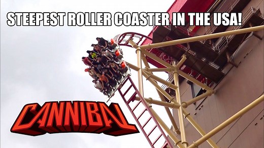 Dropping riders 208 feet into a 116 degree beyond vertical drop makes Cannibal at Lagoon Amusement Park the steepest roller coaster in the USA! Who wants to ride? | Theme Park Review