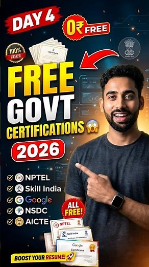 Day 4 🔥 Free Govt Certifications in 2026 | 0₹ Courses for Students 🚀