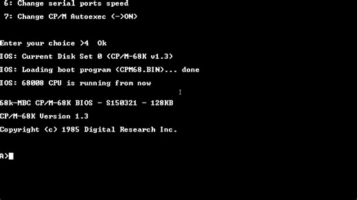 68k-MBC 自制 68008 CPU 单板机 运行 CPM-68K 视频合集