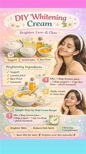 DIY Whitening Cream 🌼 | Bright & Even Skin at Home #shorts #ytshorts