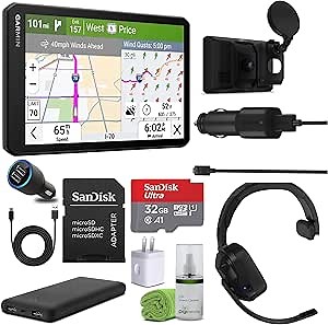 Garmin Dezl Cam OTR725 GPS Truck Navigator with Dash Cam 7" Large Display Touchscreen, Commercial GPS Navigation for Semi-Truck Drivers, Bundle with dēzl Headset 110 Premium Trucking Headset + More