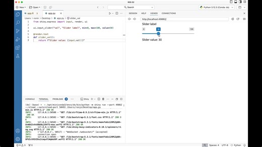 Positron IDE Creating Two Single File Shiny Apps in R and Python (Public Beta)