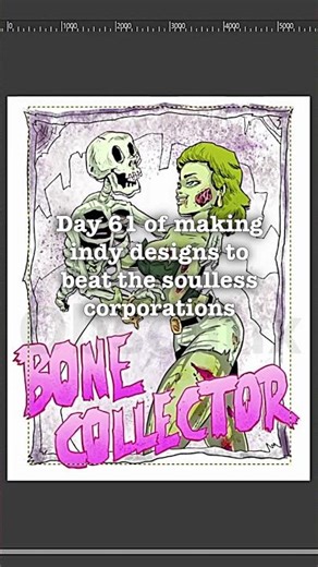 Making indy alt designs like the zombie pinup in our bone collector pieces