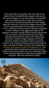 75K views · 1.2K reactions | Khafre built his pyramid not just as a tomb, but as a monument of perfection meant to last forever. #ancienthistory #egypt #archaeology | Untold Ancient History | Facebook