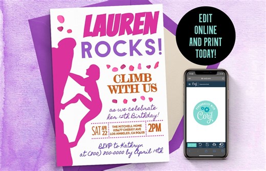 Rock Climbing Birthday Invitation | Rock Invitation, Climbing Invitation, Rock Climb Invite, Rock Wall Invitation, Rock Climbing Invite - Etsy Canada