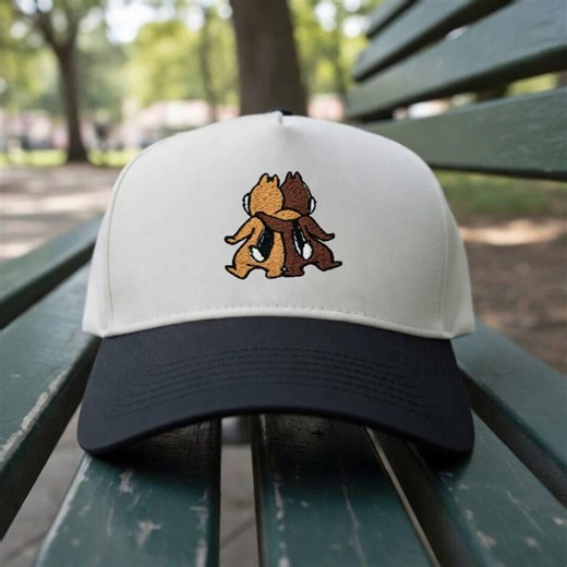 Disney Chip and Dale Hat, Cute Cartoon Embroidered Cap, Two-tone Trucker Style Baseball Hat for Fans - Etsy