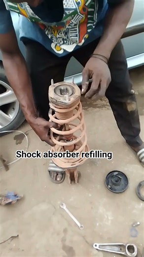 How to add pressure on weak shock absorber. #shortvideo #automobile #mechanic #trending