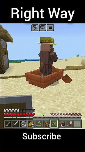 Easiest Way to Transport Villagers in Minecraft! 😱 # Best Villager Travel Trick in Minecraft! #