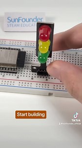 👇Tutorial in comment. Build a Mini Traffic Light Using ESP32! | SunFounder OpenSource