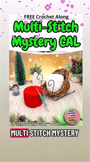 Calling all crocheters! Join the ‘Multi-Stitch’ MCAL and solve a mystery with over 1000 others. Comment NOV25MCAL for info. ❤️ Make a quick mystery pattern for Christmas, featuring multiple stitches and techniques. Plus, enjoy surprises and mysteries along the way! 🧶 The pattern will be in 3 parts, with video tutorials. Starts November 10! 🧶 Sign up via the link in bio or stories. Don’t forget to save and share! ❤️ Yarn: Premier Yarns Hook: WeCrochet #crochet #nickishomemadecrafts #crochetpatt