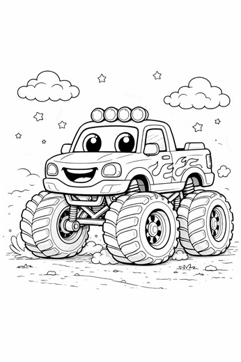 Monster Truck Coloring Pages for Kids | Printable Truck Coloring Page | Preschool Coloring Pages | Cute Monster Truck PDF | Instant Download - Etsy