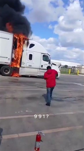 A Burning truck in Pharr, TX