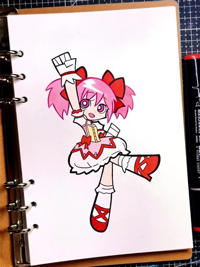 Drawing Puella Magi Madoka Magica in the style of Panty & Stocking with Garterbelt!#handdrawing #Anime #art