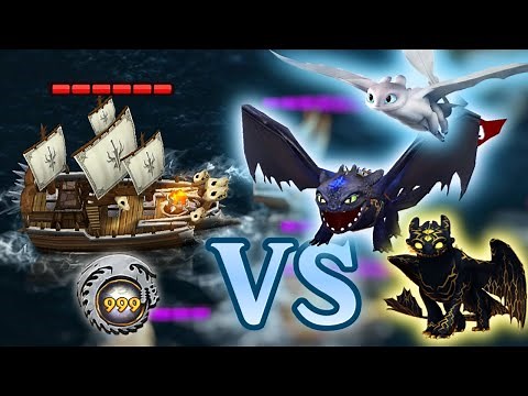 TOOTHLESS, LIGHT FURY, & EPIC MIDNIGHT WRATH vs. 999th FLEETS - Defend Berk | Dragons: Rise of Berk