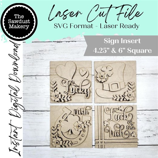 Lucky Irish St Patrick's Sign Laser Cut File | Laser Cut File | Interchangeable Frame | St. Patrick's Sign Inserts | Irish Sign Bundle - Etsy