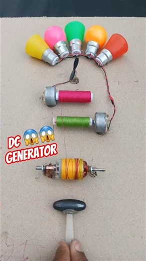 DC Motor Generator Experiment ⚡ LED Light Glow with Drone