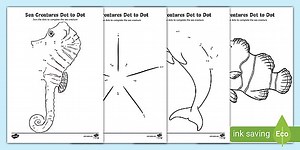 Sea Creature Dot-to-Dot Activity