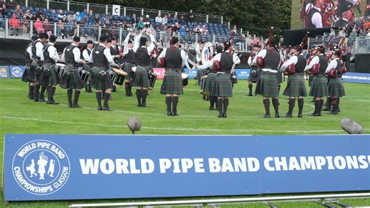 St. Thomas Alumni Pipe Band - USA, performing their Friday Medley Selection at the World Pipe Band Championships in Glasgow Green back on the 16th August 24. | We Love Pipe Bands
