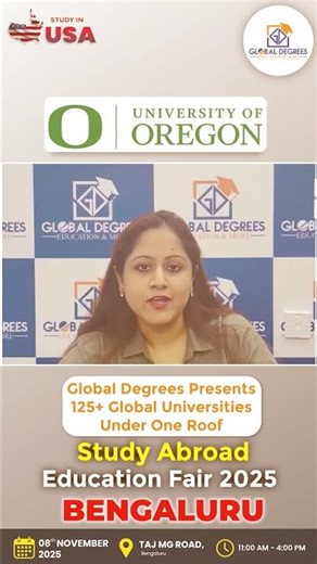 Meet the University of Oregon at the Global Degrees Study Abroad Fair 2025 | Study in the USA