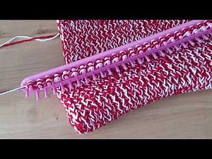 YKAM NICU Figure 8 stitch Bind Off on straight loom.