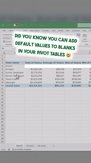 Did you know this game changing Pivot Table hack?! ⚡I'm teaching more of my favorite Pivot Table tips and tricks in my Free Live Excel class! Register using the link in my bio 💯
