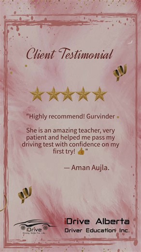 “New Driver, Inspiring Future Drivers—Your Story Has the Power to Lead.” Driving Skills for Life… #iDriveAlberta #StudentReviews #SafeDrivingStartsHere#drivingschool#drivinglessons 🚗