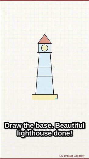 How to Draw a Lighthouse | Easy Step by Step | Tuly Drawing Academy #shorts