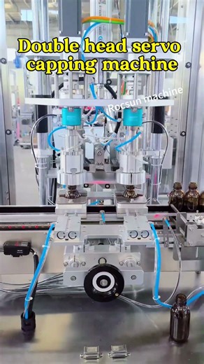 Double-head capping machine, suitable for all types of bottles #cosmetics #foodpackaging