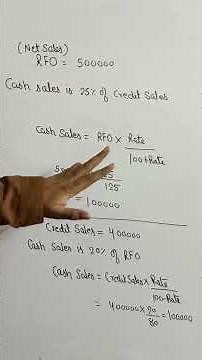 Calculation of Cash sales, credit sales, Total sales