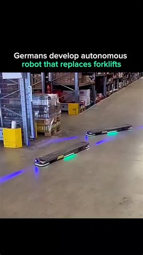 Artificial Intelligence • Tech on Instagram: "The German startup Filics has developed an autonomous mobile robot that could replace traditional forklifts. The system uses an innovative double-runner design: two independent, synchronized "skids" that slide directly into pallet openings. This allows the robots to move omnidirectionally, pivoting on the spot with a zero-turn radius. Each unit can lift loads up to 2,640 lbs and travel at speeds of up to 4.5 mph. The robots navigate using intelligent