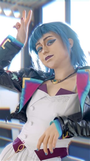 AMAZING POWDER COSPLAY 💙✨ ARCANE #shorts