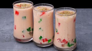 1.3M views · 1.2K reactions | গরমকেও হার মানাবে ঘরে তৈরি রমজান স্পেশাল ঠাণ্ডা ঠাণ্ডা শাহি লাচ্ছি রেসিপি। Shahi Lacchi Recipe #শাহি_লাচ্ছি #elisascookingrecipes | Elisa's Cooking Recipes | Facebook