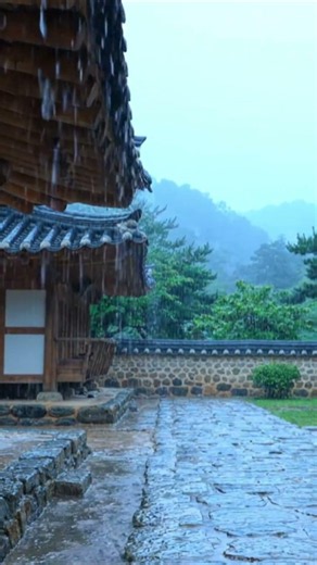 "넓은 한옥 마당에 내리는 빗소리" | Relax Sleep Rain(10분 후 검은 화면) – Nurarain sleep