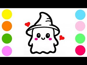 Cute Ghost Drawing Step by Step for Kids 👻