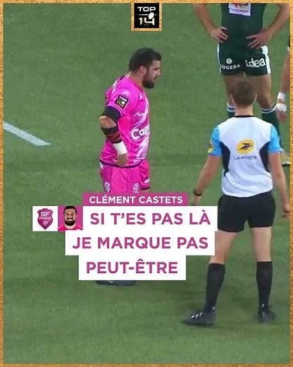 TOP 14 - J14: L'échange sympa entre l'arbitre M. Rousselet et Clément Castets sur un essai refusé