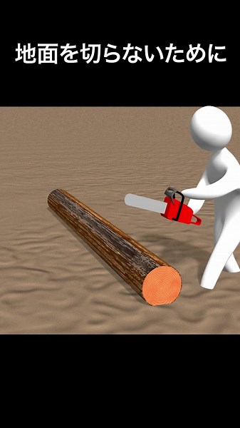 Rotten fallen trees are easy to cut into logs!