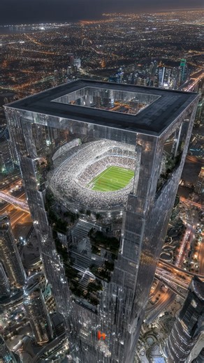 1.2M views · 14K reactions | Unique skyscraper stadium design, aerial shot | Hypora UltraWorks | Facebook