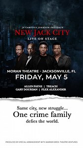 18K views · 123 reactions | Get ready to be blown away by New Jack City Live at Moran Theatre - Jacksonville, FL on May 5! With the electrifying performances by Allen Payne, Treach, Gary Dourdan, and Flex Alexander, this is going to be the hottest party in town. Don't wait, get your tickets now! | Je'Caryous Johnson | Facebook