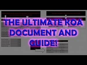 KOA The Ultimate Document and Guide